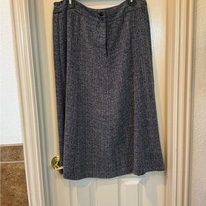 Sag Harbor Black and Gray Midi A-Line Skirt for Work